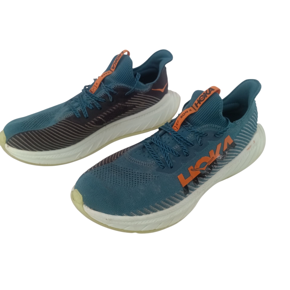 Hoka One One Carbon X 3 Men’s Running Shoes Comfort Lace-Up Blue Black US 12D
